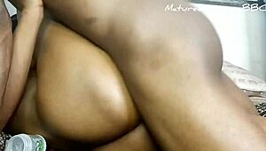 Fucking him mercilessly! He's having an intense orgasm!