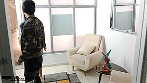 Sexy Colombian Thief Begs For Deepthroat Fucking.