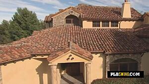 hot brunette babe shares intimate moments in group amateur softcore scene