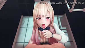 Kitagawa Caught in Toilet for Steamy Anime Hentai Action Scene.