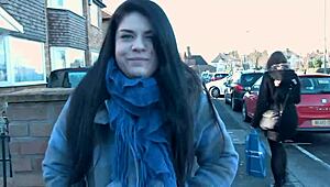 Naughty babe strips and pisses right on public street