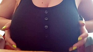 Student Excites Big Natural Tits On Camera For Orgasm