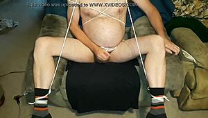 edgar293 tied up in socks, masturbating to cumshot