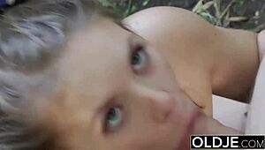 naughty teen's outdoor spanking by grandpa