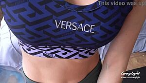 Step Mom Caught Step Son Jerking Off! Helps Him Cum Fast on Her Pussy!