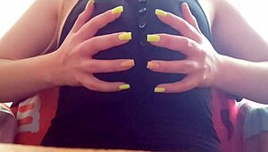 Student Excites Big Natural Tits On Camera For Orgasm