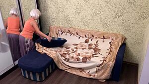 Mom Prepares Sofa Then Takes Intense Anal in Big Ass