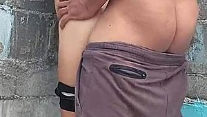 Brunette Neighbor with Brown Eyes Pinned Against the Wall