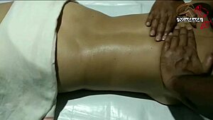 indian lady receives full body massage at home