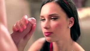 Watch the erotic redhead milf give a super blowjob and handjob to her partner in this amateur couple scene