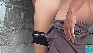 Brunette Neighbor with Brown Eyes Pinned Against the Wall