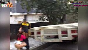 Wild sex day with a stranger showing off huge boobs in Mexico City streets