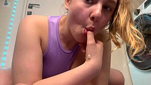 cute young girl gets shaved pussy fucked and anal fisted at home