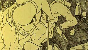 Vintage Erotic Anime Drawing from Retro Comic Collection