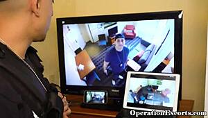 Dicksucking Prostitute Riding Cop's Cock in Wild Handcuffed Action