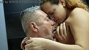 bony begs stepfather for help, oops got his cock hard