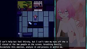 In this hentai, the old man embraces his wife's lust through cuckold play, watching her get fingered and give blowjobs