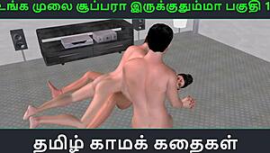 Indian girl enjoys threesome sex in animated 3D cartoon.