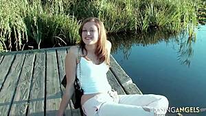 girl in the park takes payment for a fuck