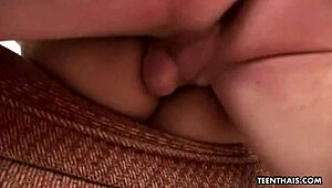 petite thai brunette su got a cumshot after wild sex