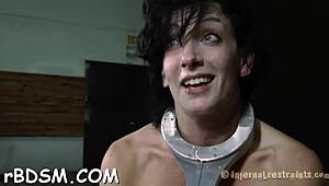 Couple in bizarre S&M with rough doggystyle, oral sucking, and bondage. Hardcore actions unfold intensely.