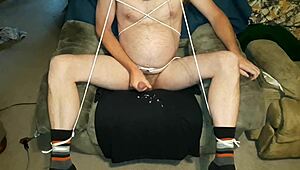 edgar293 tied up in socks, masturbating to cumshot