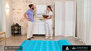 nuru massage gone wild, brad newman wrecks his tight brunette masseuse with huge cock