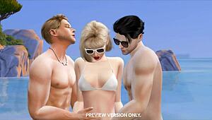 taylor and joe take sensual beach walk in 3d hentai preview