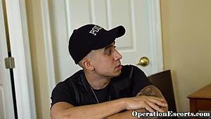 Dicksucking Prostitute Riding Cop's Cock in Wild Handcuffed Action