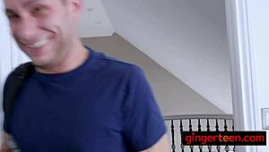 Redhead Thick Fem Smashed Bareback In Garage