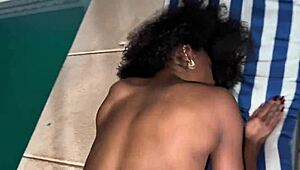 Interracial foursome swaps cocks and pussy roughly in pool party pov