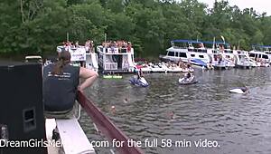 horny coeds strip naked at lake of the ozarks party