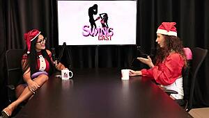 Damn, older swingers rock! Jujube Delícia in sheer red for Christmas?