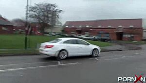 Mature blonde flashes panties and pisses in public spot. Outdoor hardcore with Pornxn star!