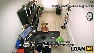 In this loan4k casting, the blonde teen sucks cock for cash in the office