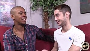 Chip Currie makes his debut in interracial gay porn scenes