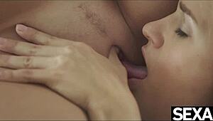 Gorgeous lesbians eagerly eat each other's pussy