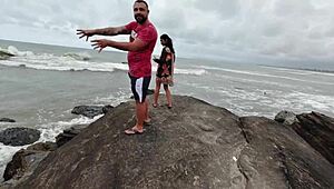 yo, took the young carioca girl to the beach to screw with the couple in the woods and got caught bangin’! 😜