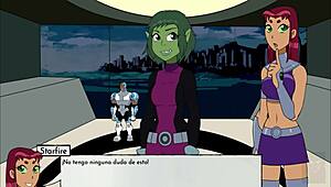 kitten breaks starfire's ass with anal beast, raven waits to get fucked in 18titans chapter 3