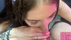 Gerageyn thanks tattoo artist with sloppy blowjob 😜