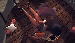 femdom face sits during yoga class