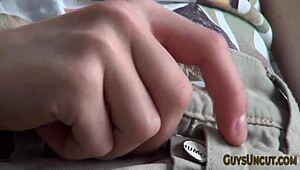 Uncut Hunk Solo Strokes His Dick To Cumshot