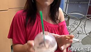 Teen 18+ pornstars get sloppy fucking in pov hardcore