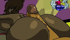 Intense Cartoon Massage Leading to Passionate Assjob with Monster Cock