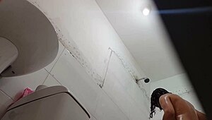 damn! spying on her showering after school in secret