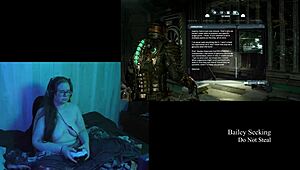 Naked Brunette Plays Deadspace With Big Tits