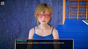 Blonde with small tits plays family game