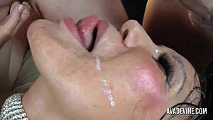 i’m obsessed, ava devine got double stuffed by shemale and guy