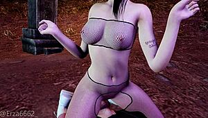 Little whore sucks big cock in 3D hentai animation