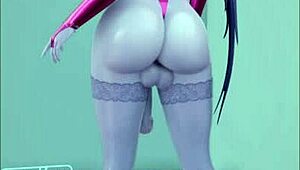 Jerk off challenge unfolds with 3D futa girls on phone metronome edition